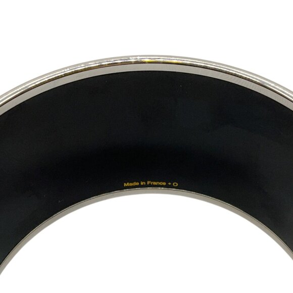 Hermes Green / Burgundy Brandenburg Cuff Enamel Extra Wide Bangle - Picture 5 of 5